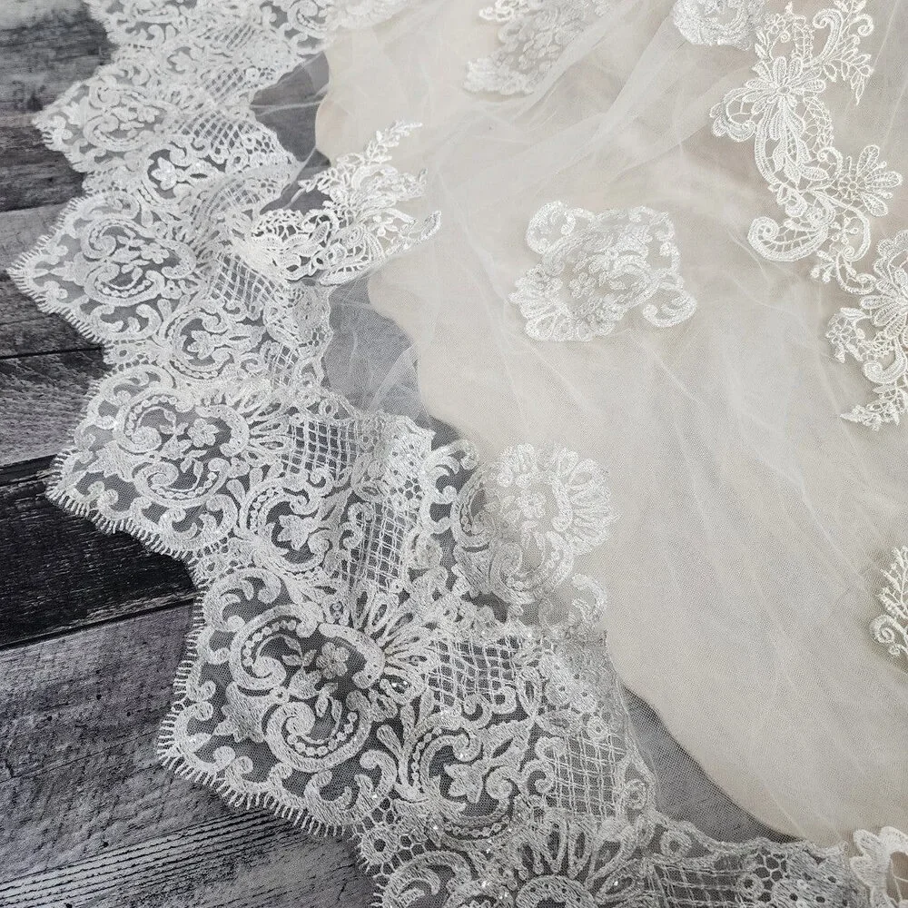 Allure Bridals 9407 Ivory Lace Mermaid Wedding Gown Size 1x-2x - Picture 6 of 11